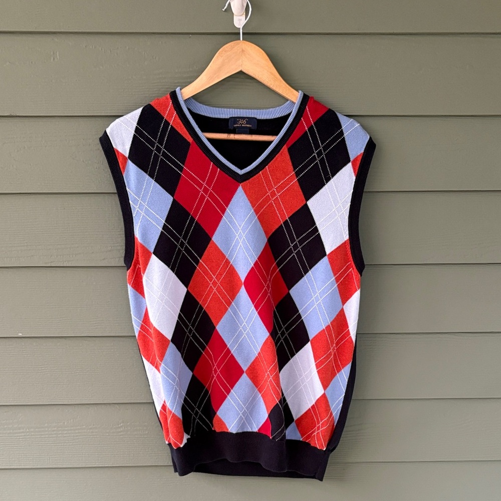 Brooks Brothers Multicolor Argyle V-Neck Sweater Vest